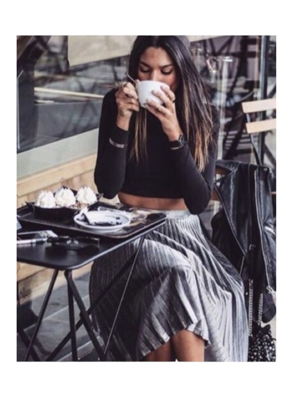 Anthropologie x Yoana Baraschi ✧ Wave Pleat Knee Length Skirt ✧ Metallic Silver